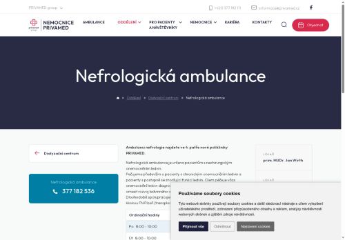 Zobrazit webové stránky Nefrologická ambulance - Nemocnice PRIVAMED