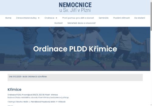 Zobrazit webové stránky Praktický lékař pro děti a dorost - Nemocnice u Sv. Jiří - ordinace Křimice