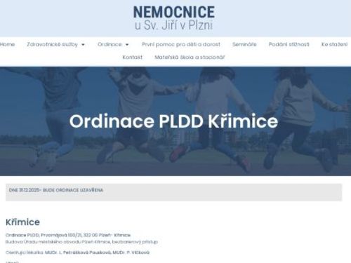 Praktický lékař pro děti a dorost - Nemocnice u Sv. Jiří - ordinace Křimice