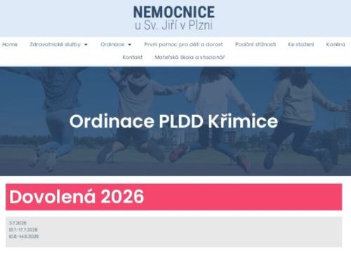 Praktický lékař pro děti a dorost - Nemocnice u Sv. Jiří - ordinace Křimice