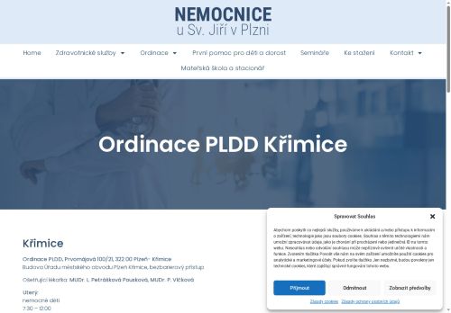 Zobrazit webové stránky Praktický lékař pro děti a dorost - Nemocnice u Sv. Jiří - ordinace Křimice