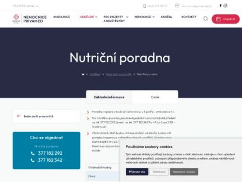 Nutriční poradna - Nemocnice PRIVAMED
