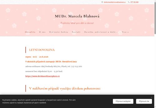 Zobrazit webové stránky Praktický lékař pro děti a dorost - MUDr. Marcela Blahnová