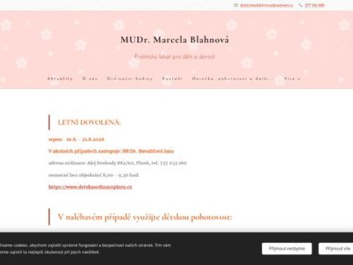 Praktický lékař pro děti a dorost - MUDr. Marcela Blahnová