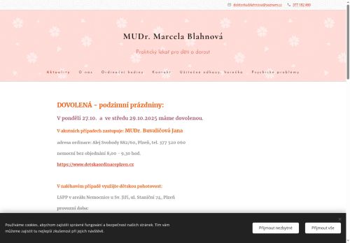 Zobrazit webové stránky Praktický lékař pro děti a dorost - MUDr. Marcela Blahnová