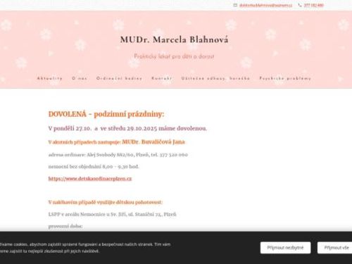 Praktický lékař pro děti a dorost - MUDr. Marcela Blahnová