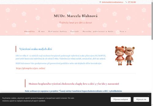 Zobrazit webové stránky Praktický lékař pro děti a dorost - MUDr. Marcela Blahnová