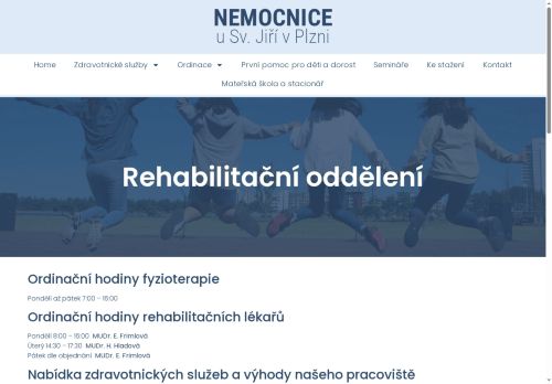 Zobrazit webové stránky Ordinace rehabilitačního lékaře - Nemocnice u Sv. Jiří - MUDr. E. Frimlová, MUDr. H. Hladová