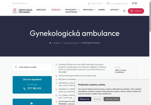 Zobrazit webové stránky Gynekologická ambulance  Nemocnice PRIVAMED