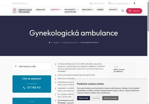 Zobrazit webové stránky Gynekologická ambulance  Nemocnice PRIVAMED
