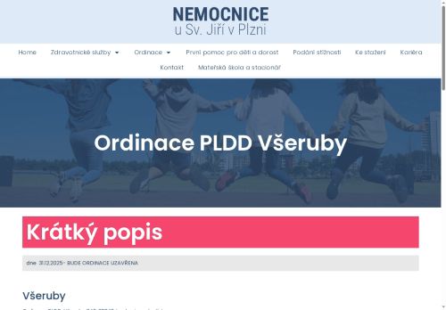 Zobrazit webové stránky Praktický lékař pro děti a dorost - Nemocnice u Sv. Jiří - ordinace Všeruby