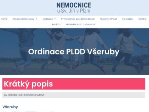 Praktický lékař pro děti a dorost - Nemocnice u Sv. Jiří - ordinace Všeruby