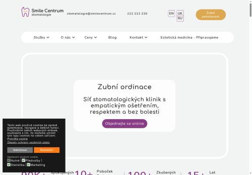 Webové stránky ProSmile Clinic s.r.o., Praha