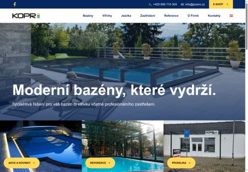 Webové stránky KOPR POOL s.r.o., Znojmo