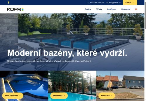 Webové stránky KOPR POOL s.r.o., Dobšice
