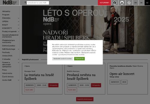 Webové stránky Národní divadlo Brno, příspěvková organizace, Brno