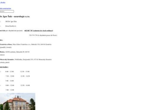 Neurologická ambulance - MUDr. Igor Šulc