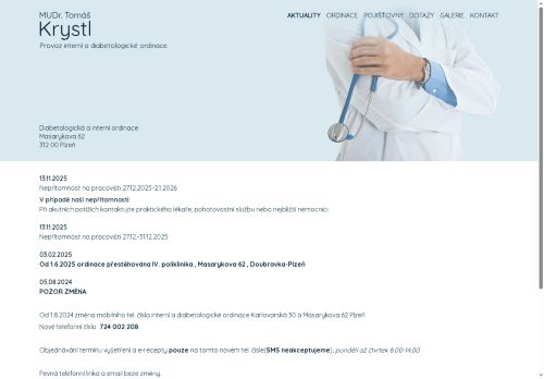 Zobrazit webové stránky Interní ambulance - MUDr. Tomáš Krystl