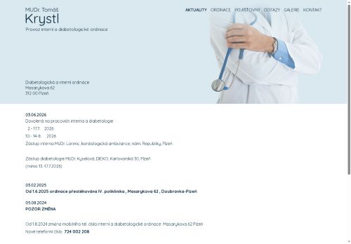 Zobrazit webové stránky Interní ambulance - MUDr. Tomáš Krystl