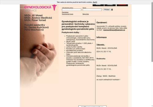 Zobrazit webové stránky Gynekologická ordinace - MUDr. Jiří Mareš, MUDr. Andrea Medřická, MUDr. Pavel Tomeš (ordinace Táborská)