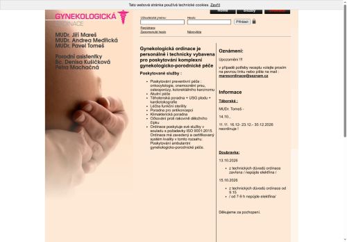 Zobrazit webové stránky Gynekologická ordinace - MUDr. Jiří Mareš, MUDr. Andrea Medřická (Poliklinika Doubravka)