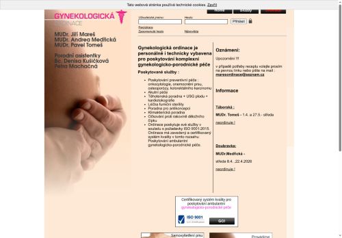 Zobrazit webové stránky Gynekologická ordinace - MUDr. Jiří Mareš, MUDr. Andrea Medřická (Poliklinika Doubravka)