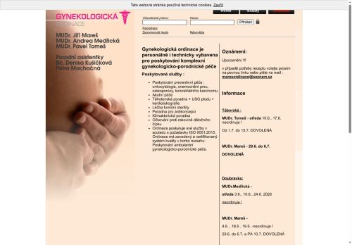 Zobrazit webové stránky Gynekologická ordinace - MUDr. Jiří Mareš, MUDr. Andrea Medřická (Poliklinika Doubravka)