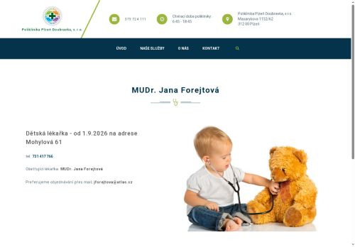 Zobrazit webové stránky Praktický lékař pro děti a dorost - MUDr. Jana Forejtová