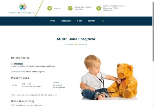 Zobrazit webové stránky Praktický lékař pro děti a dorost - MUDr. Jana Forejtová