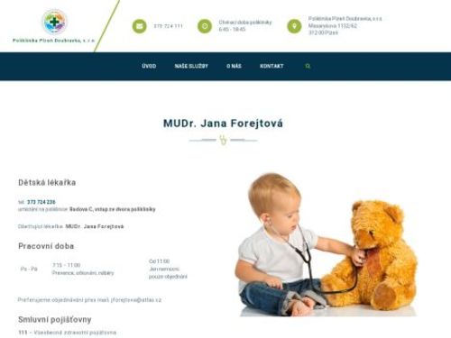 Praktický lékař pro děti a dorost - MUDr. Jana Forejtová