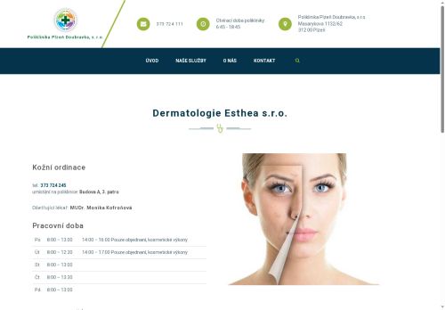 Zobrazit webové stránky Kožní ordinace Dermatologie Esthea s.r.o. - MUDr. Monika Kofroňová