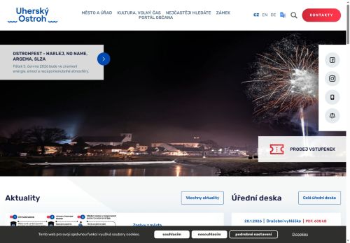 Webové stránky Město Uherský Ostroh, Uherský Ostroh