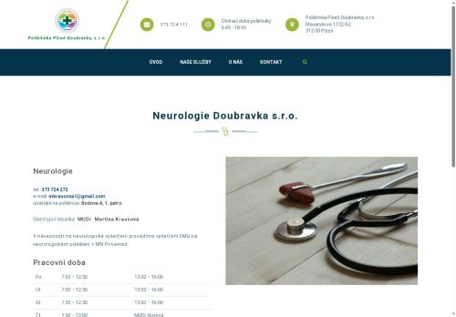 Zobrazit webové stránky Neurologie Doubravka s.r.o. - MUDr. Martina Krausová