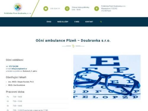 Oční ambulance Plzeň – Doubravka s.r.o. - doc. MUDr. Štěpán Rusňák, Ph.D., MUDr. Eva Koudelová