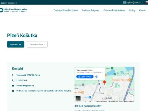 ORL Plzeň Doubravka - ordinace Košutka