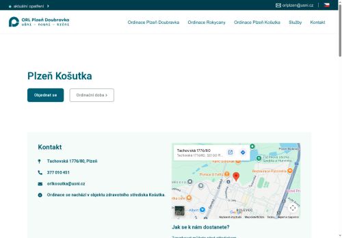 Zobrazit webové stránky ORL Plzeň Doubravka - ordinace Košutka