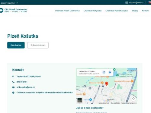 ORL Plzeň Doubravka - ordinace Košutka