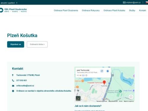 ORL Plzeň Doubravka - ordinace Košutka