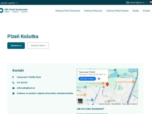 ORL Plzeň Doubravka - ordinace Košutka