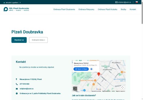 Zobrazit webové stránky ORL Plzeň Doubravka - Poliklinika Doubravka