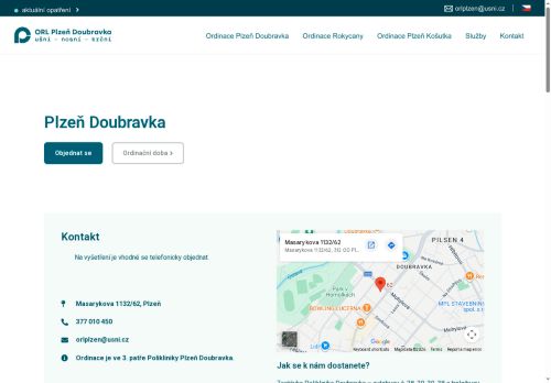 Zobrazit webové stránky ORL Plzeň Doubravka - Poliklinika Doubravka