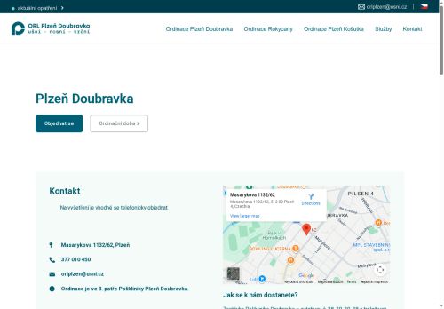 Zobrazit webové stránky ORL Plzeň Doubravka - Poliklinika Doubravka