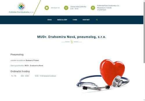 Zobrazit webové stránky Plicní ambulance - MUDr. Drahomíra Nová