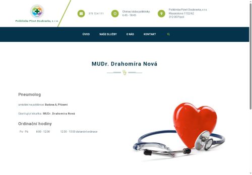 Zobrazit webové stránky Plicní ambulance - MUDr. Drahomíra Nová
