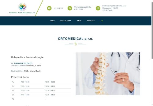 Zobrazit webové stránky Ambulance ortopedie a traumatologie ORTOMEDICAL s.r.o. - MUDr. Michal Zdařil