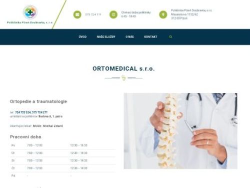 Ambulance ortopedie a traumatologie ORTOMEDICAL s.r.o. - MUDr. Michal Zdařil