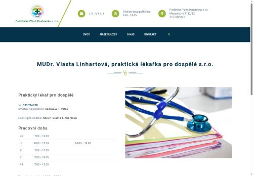 Zobrazit webové stránky Praktický lékař pro dospělé - MUDr. Vlasta Linhartová