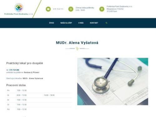 Praktický lékař pro dospělé - MUDr. Alena Vyšatová