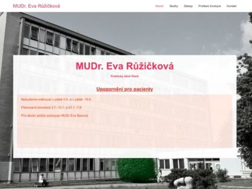 Praktický lékař pro dospělé - MUDr. Eva Růžičková