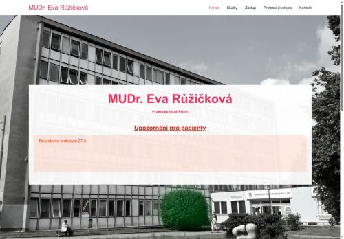 Zobrazit webové stránky Praktický lékař pro dospělé - MUDr. Eva Růžičková